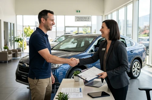 Customer getting answers about their car loan